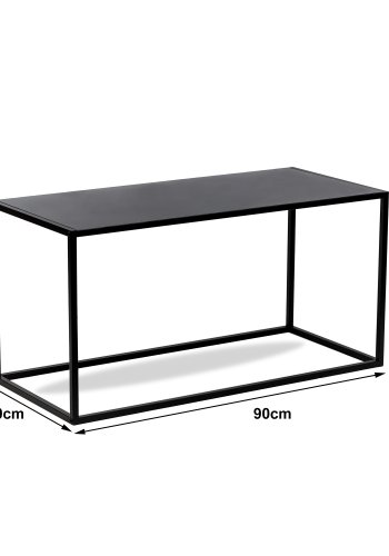 NORDLYS Monroe sofabord, rektangulr - sort metal (90x40)