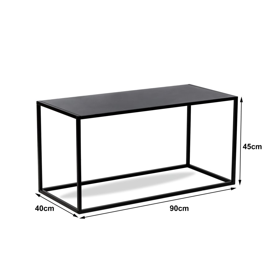 NORDLYS Monroe sofabord, rektangulr - sort metal (90x40)