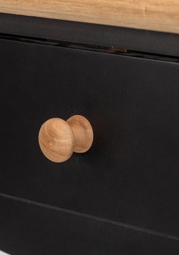 NORDLYS Montaigne sengebord, m. 1 skuffe - natur og sort bg (47x30)