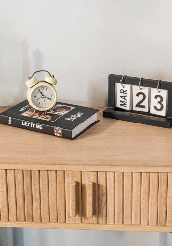 NORDLYS Nagano konsolbord, m. 2 lger - natur bg og metal (80x40)