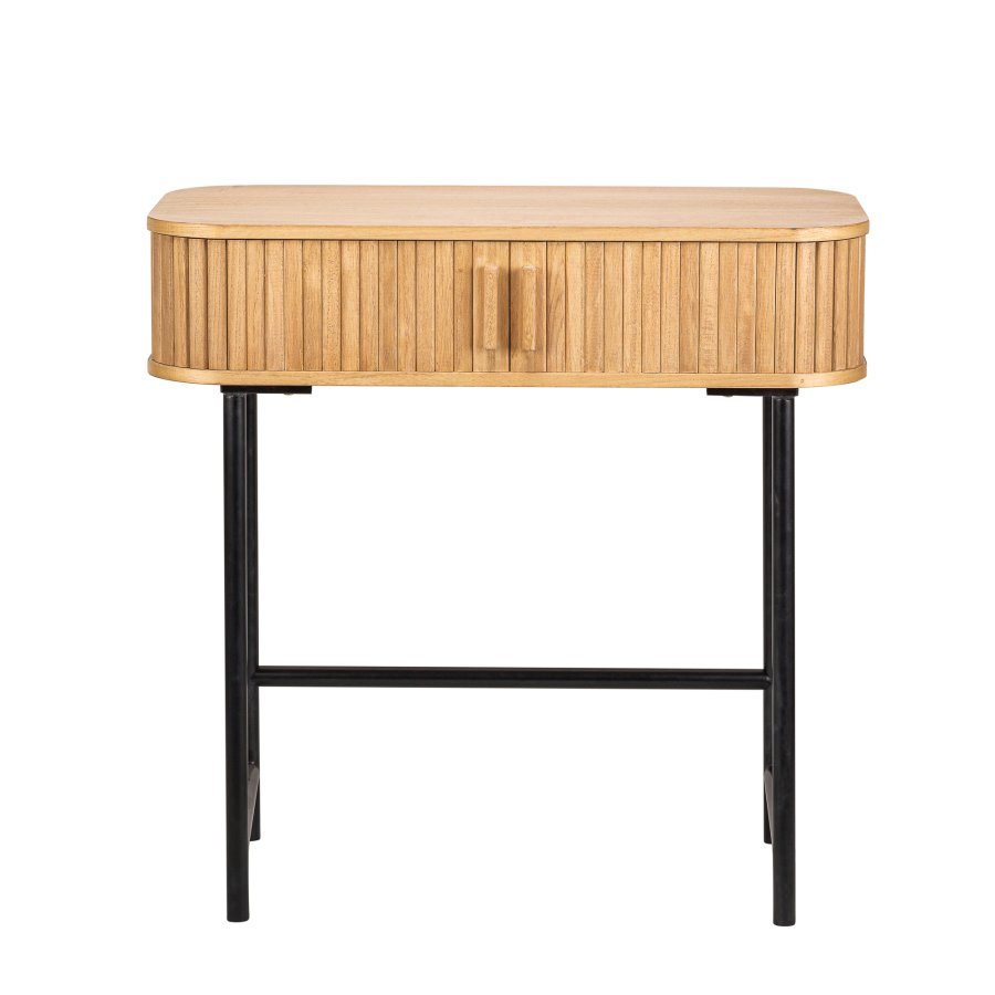 NORDLYS Nagano konsolbord, m. 2 lger - natur bg og metal (80x40)