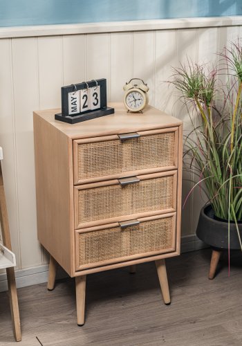 NORDLYS Nagoya kommode, m. 3 skuffer - brun rattan og bg