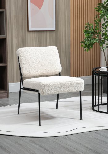 NORDLYS Nairobi lnestol - hvid stof og sort metal