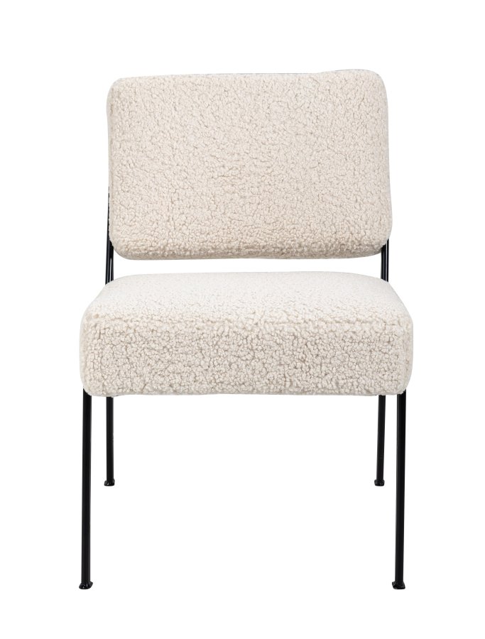 NORDLYS Nairobi lnestol - hvid stof og sort metal