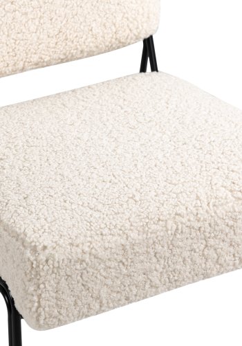 NORDLYS Nairobi lnestol - hvid stof og sort metal