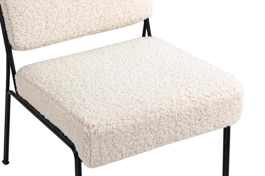 NORDLYS Nairobi lnestol - hvid stof og sort metal