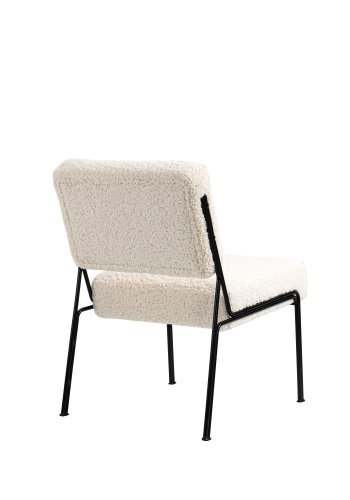 NORDLYS Nairobi lnestol - hvid stof og sort metal