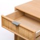 NORDLYS Nara sengebord, m. 1 lge og 1 skuffe - brun rattan og bg (42x36)