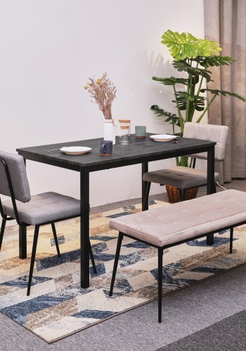 NORDLYS Newport spisebord, rektangulr - gr tr og metal (120x75)