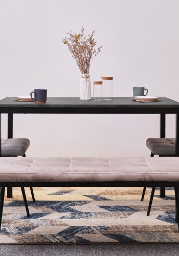 NORDLYS Newport spisebord, rektangulr - gr tr og metal (120x75)