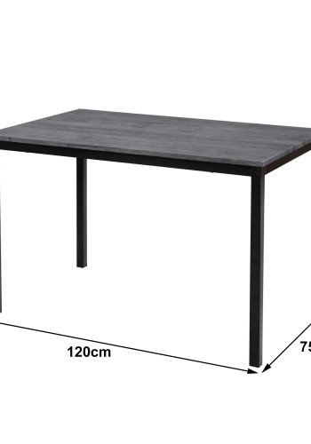 NORDLYS Newport spisebord, rektangulr - gr tr og metal (120x75)