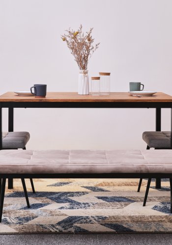 NORDLYS Newport spisebord, rektangulr - brun tr og metal (120x75)