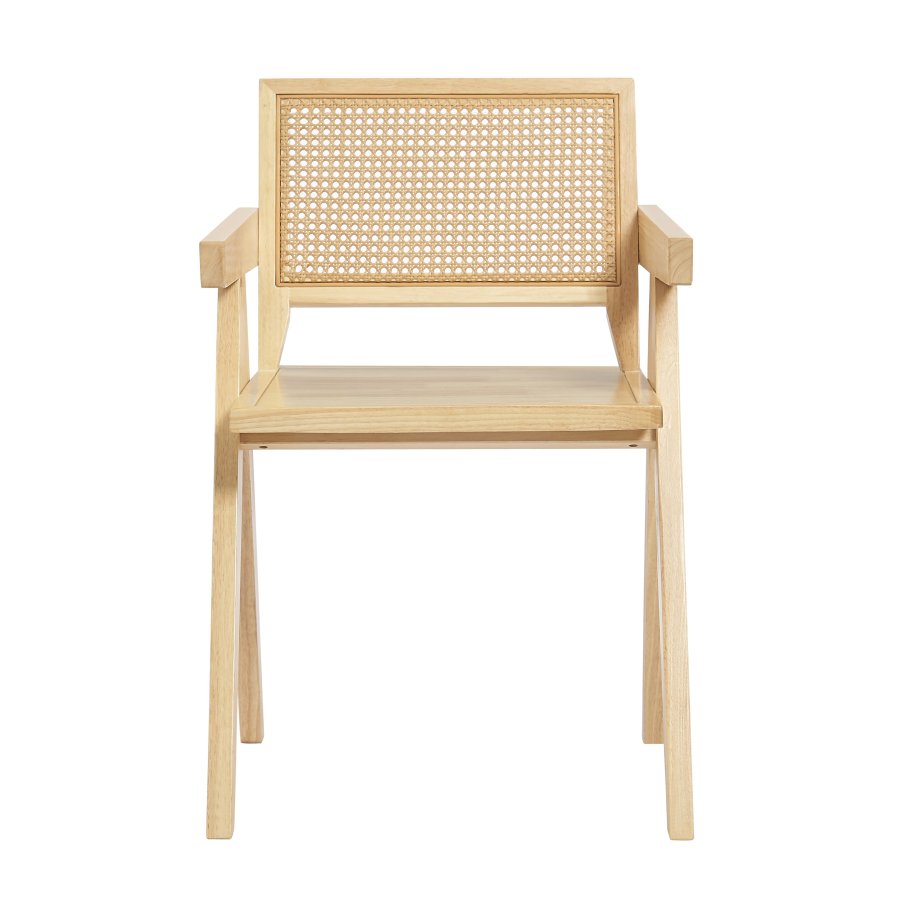 NORDLYS Nikko spisebordsstol, m. armln - brun rattan og asketr