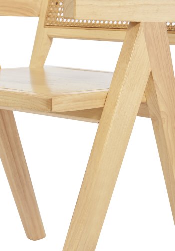 NORDLYS Nikko spisebordsstol, m. armln - brun rattan og asketr