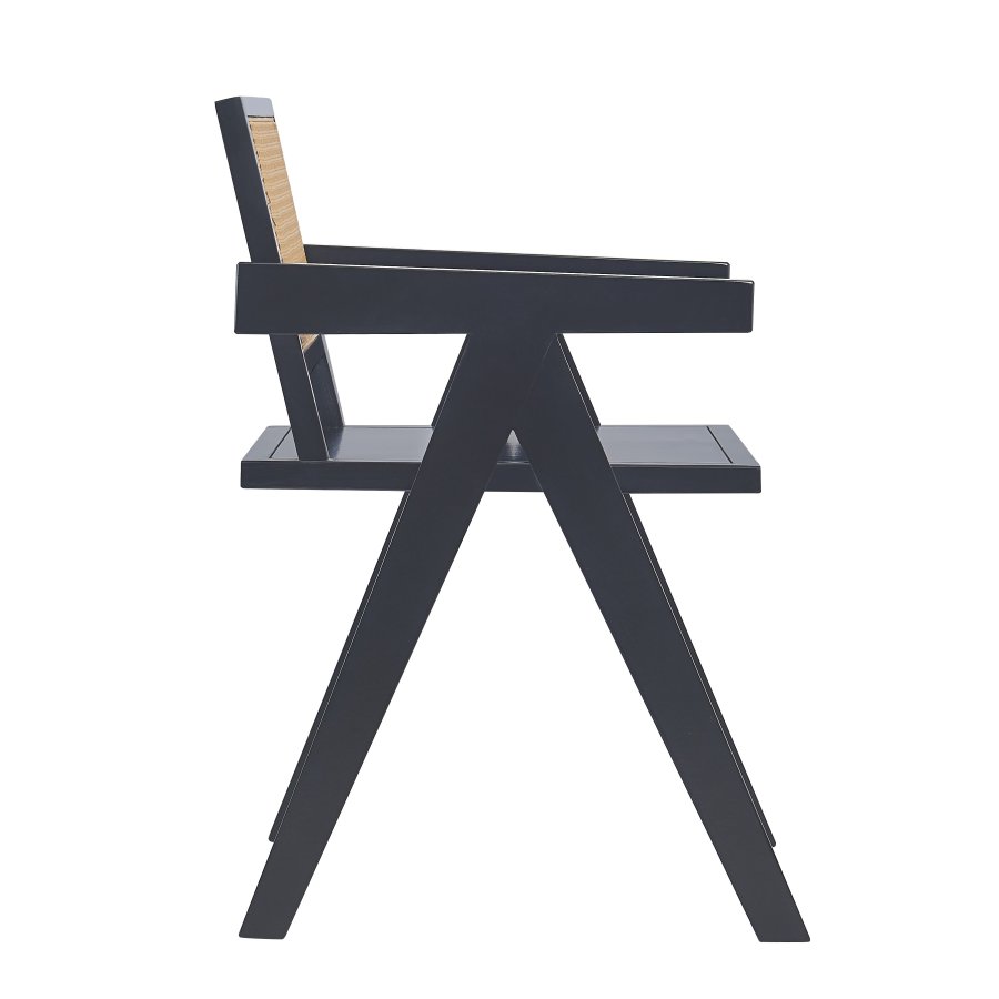  Nordlys  NORDLYS Nikko spisebordsstol, m. armln - brun rattan og sort asketr