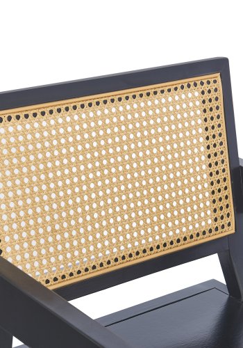  Nordlys  NORDLYS Nikko spisebordsstol, m. armln - brun rattan og sort asketr