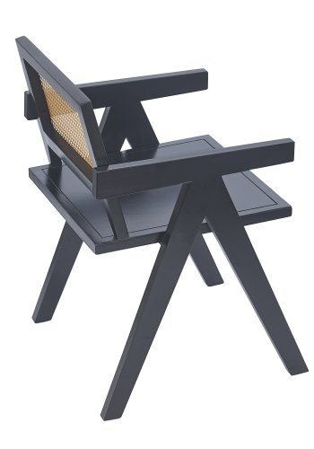  Nordlys  NORDLYS Nikko spisebordsstol, m. armln - brun rattan og sort asketr