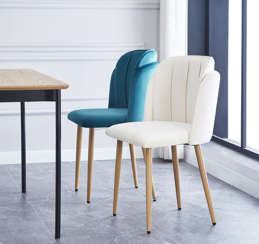 NORDLYS Nora spisebordsstol - beige fljl og metal