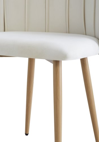 NORDLYS Nora spisebordsstol - beige fljl og metal