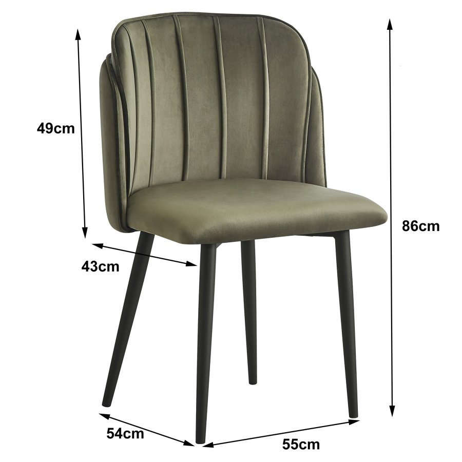  Nordlys  NORDLYS Nora spisebordsstol - grn fljl og metal