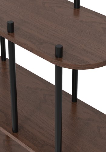 NORDLYS Norrsken reol, m. 4 hylder - brun tr og sort metal (H:118)