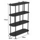 NORDLYS Norrsken reol, m. 4 hylder - sort tr og sort metal (H:118)