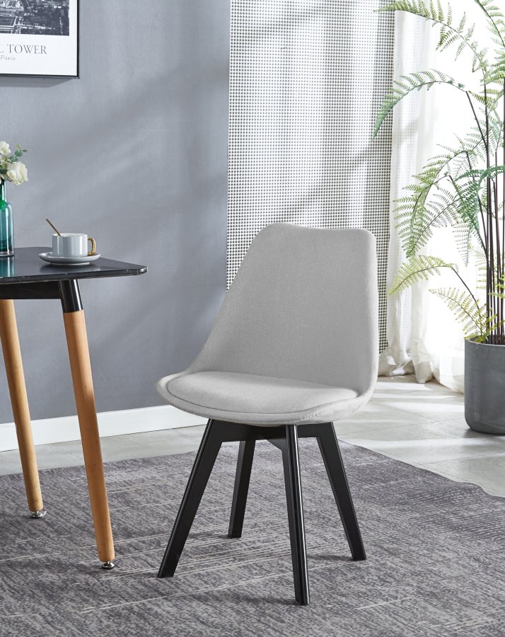 NORDLYS Nyborg spisebordsstol - gr stof og bg