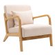 NORDLYS Ohama loungestol, m. armln - beige stof og natur gummitr