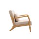 NORDLYS Ohama loungestol, m. armln - beige stof og natur gummitr