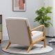 NORDLYS Ohama loungestol, m. armln - beige stof og natur gummitr