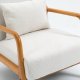 NORDLYS Ohama loungestol, m. armln - hvid stof og natur gummitr