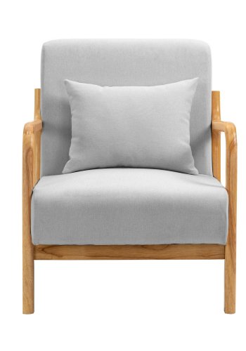 NORDLYS Ohama loungestol, m. armln - gr stof og natur gummitr