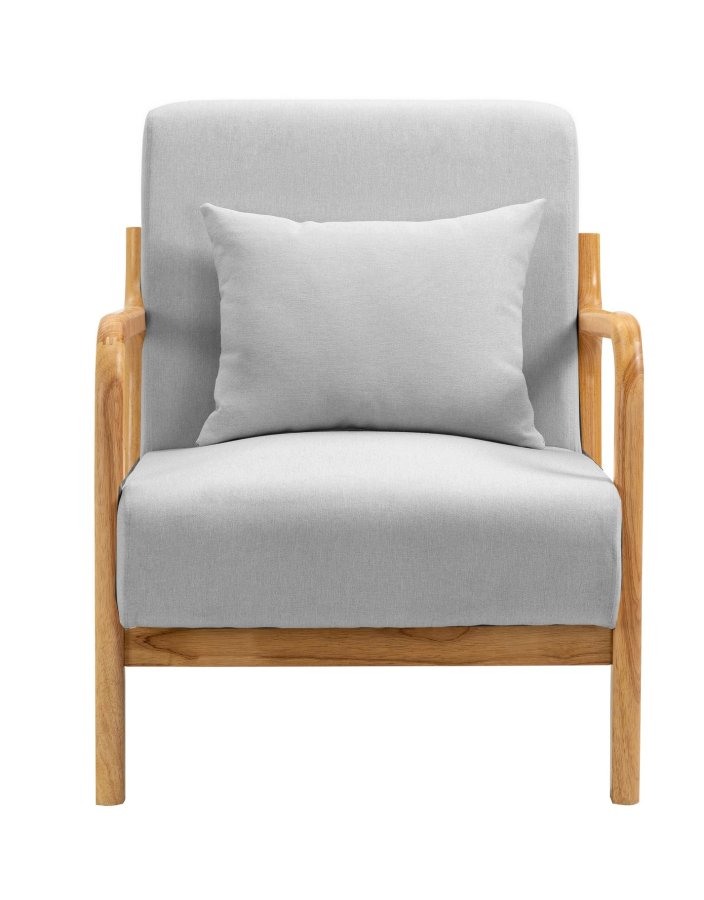 NORDLYS Ohama loungestol, m. armln - gr stof og natur gummitr