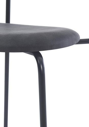 NORDLYS Orebro spisebordsstol - rattan, ruskind og sort metal