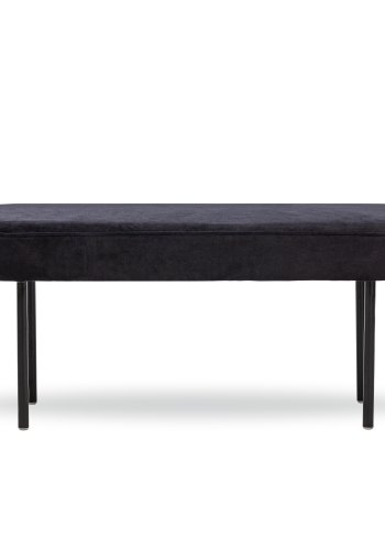 NORDLYS Oslo bnk, oval - sort fljl og sort metal (95x35)