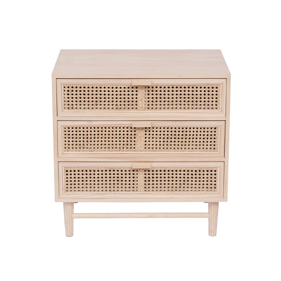 NORDLYS Phoenix kommode, m. 3 skuffer - natur rattan og tr