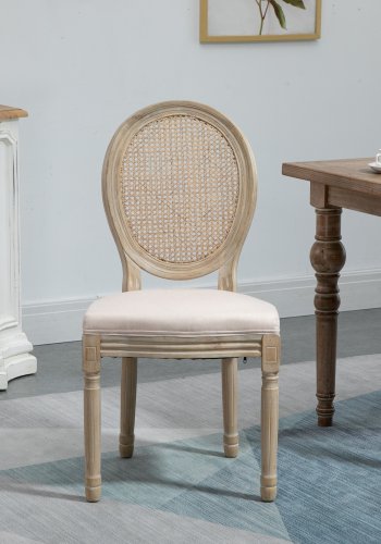 NORDLYS Richelieu spisebordsstol - beige stof og gummitr