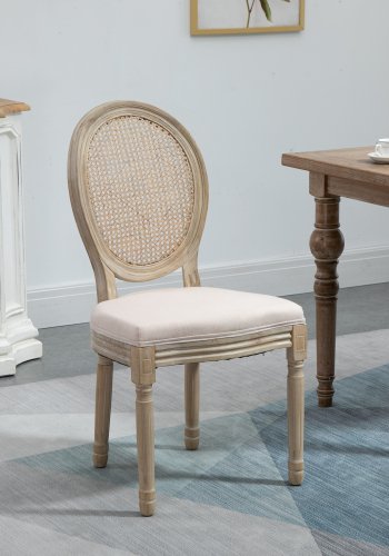 NORDLYS Richelieu spisebordsstol - beige stof og gummitr