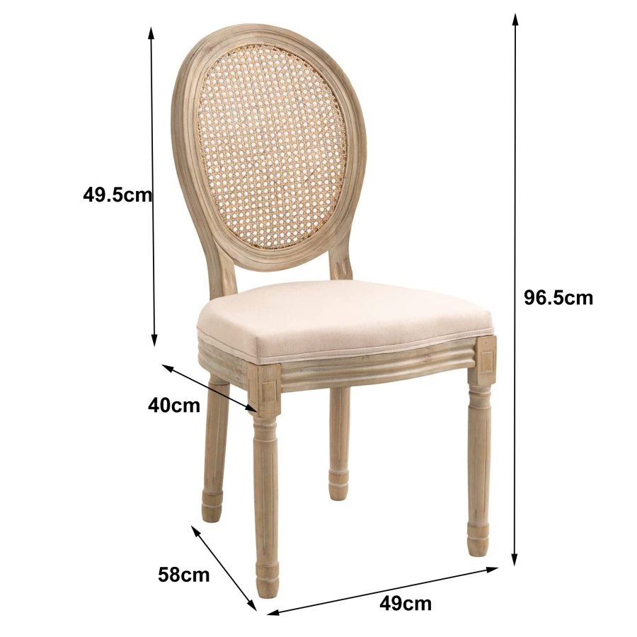 NORDLYS Richelieu spisebordsstol - beige stof og gummitr