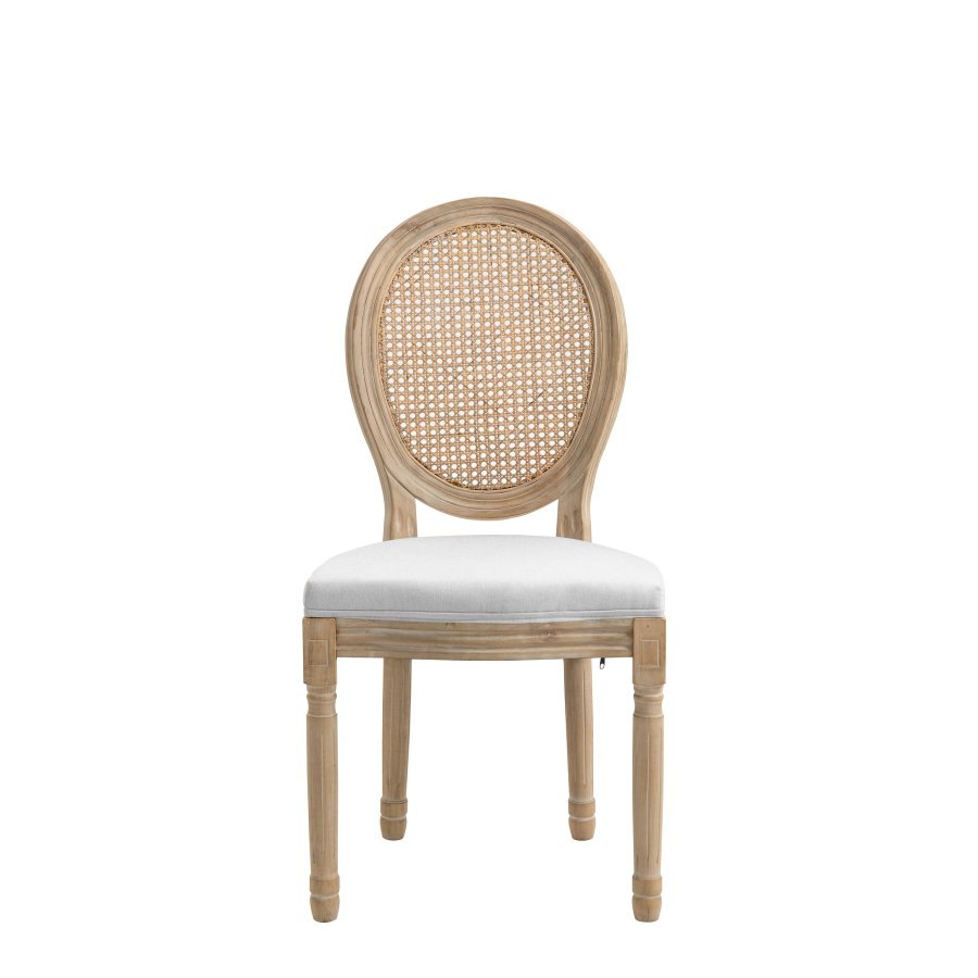 NORDLYS Richelieu spisebordsstol - gr stof, rattan og gummitr