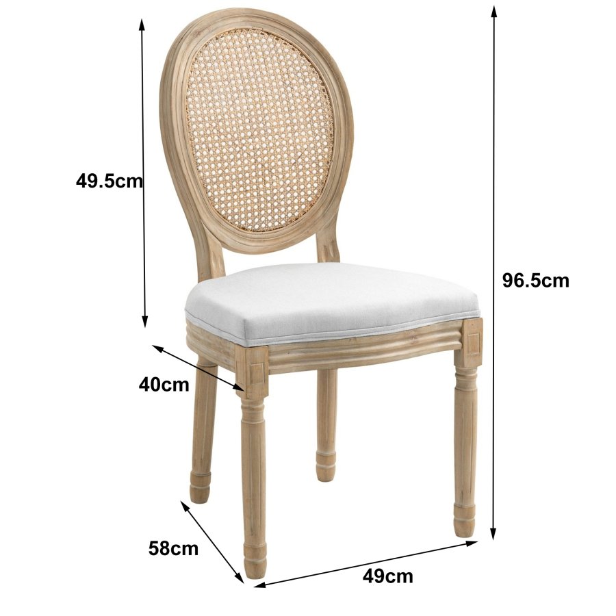 NORDLYS Richelieu spisebordsstol - gr stof, rattan og gummitr