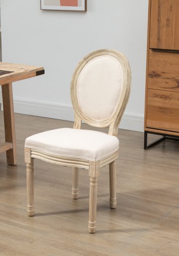 NORDLYS Richelieu spisebordsstol - beige stof og gummitr