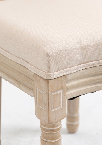 NORDLYS Richelieu spisebordsstol - beige stof og gummitr