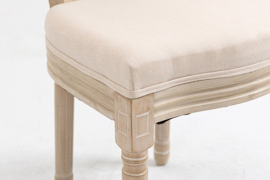 NORDLYS Richelieu spisebordsstol - beige stof og gummitr