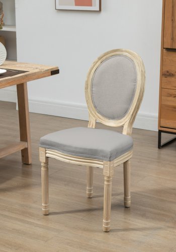 NORDLYS Richelieu spisebordsstol - mrkegr stof og gummitr