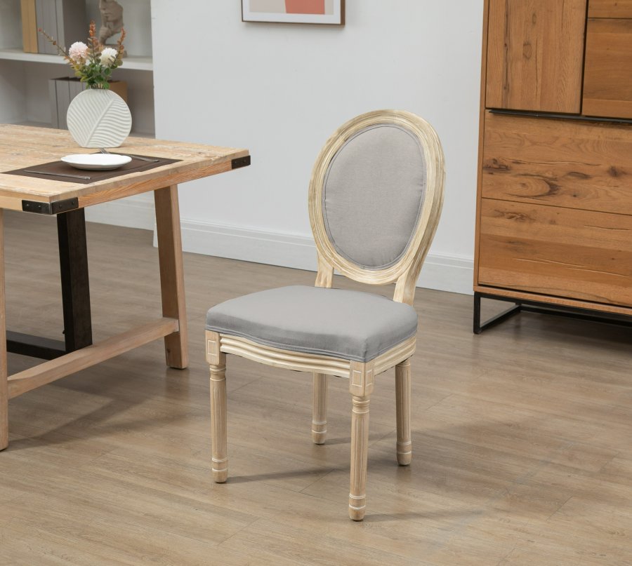 NORDLYS Richelieu spisebordsstol - mrkegr stof og gummitr