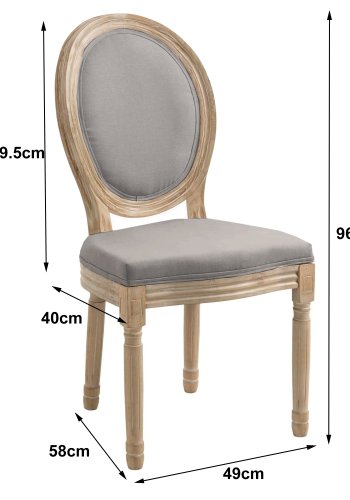 NORDLYS Richelieu spisebordsstol - mrkegr stof og gummitr