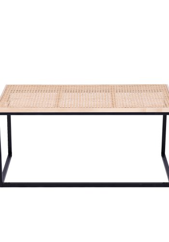 NORDLYS Sapporo sofabord, rektangulr - rattan og sort metal (91,5x46)