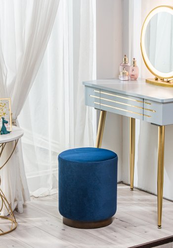 NORDLYS Soka puf, rund - bl fljl og brun tr (35)