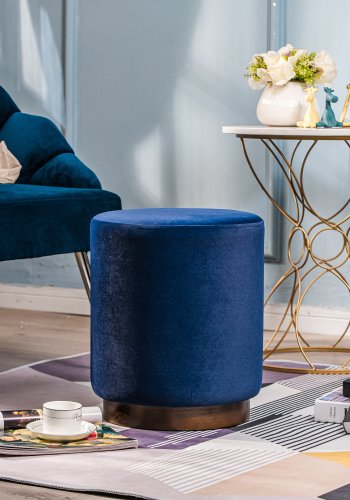NORDLYS Soka puf, rund - bl fljl og brun tr (35)